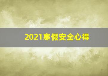 2021寒假安全心得