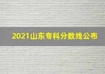 2021山东专科分数线公布