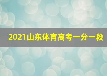 2021山东体育高考一分一段