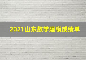 2021山东数学建模成绩单