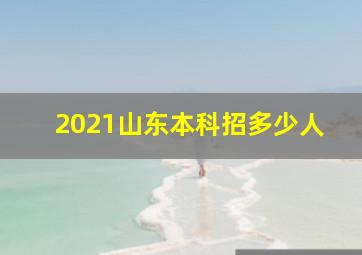 2021山东本科招多少人