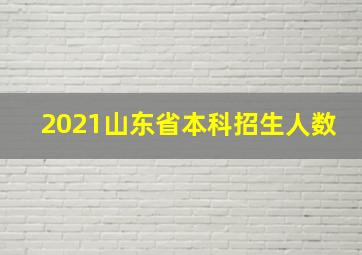 2021山东省本科招生人数