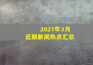 2021年3月近期新闻热点汇总