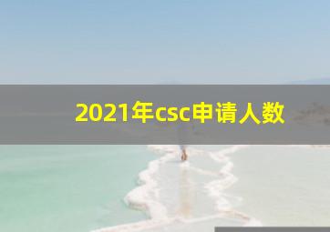 2021年csc申请人数