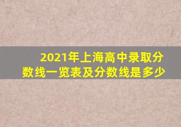 2021年上海高中录取分数线一览表及分数线是多少