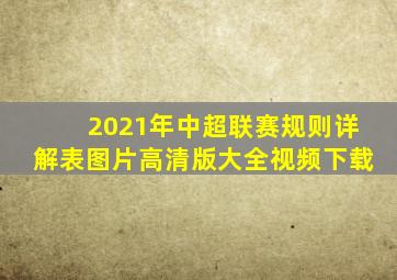 2021年中超联赛规则详解表图片高清版大全视频下载