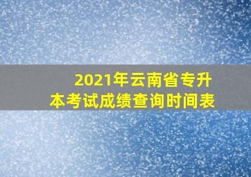 2021年云南省专升本考试成绩查询时间表