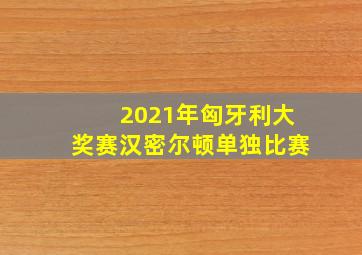 2021年匈牙利大奖赛汉密尔顿单独比赛