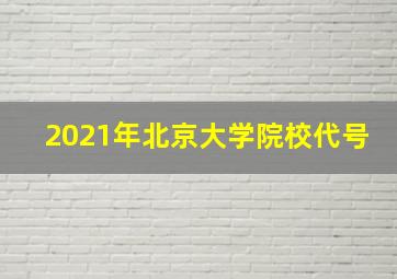 2021年北京大学院校代号