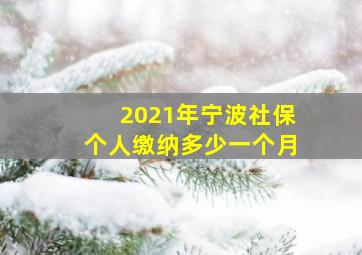 2021年宁波社保个人缴纳多少一个月