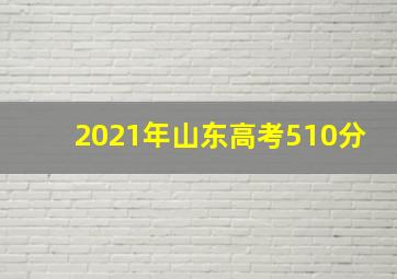 2021年山东高考510分