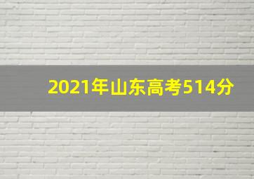 2021年山东高考514分