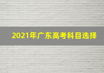 2021年广东高考科目选择