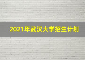 2021年武汉大学招生计划