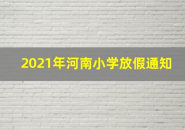 2021年河南小学放假通知