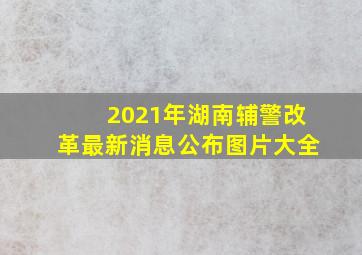 2021年湖南辅警改革最新消息公布图片大全