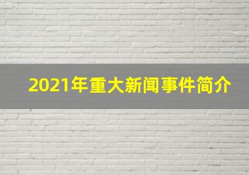 2021年重大新闻事件简介