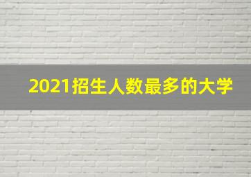 2021招生人数最多的大学