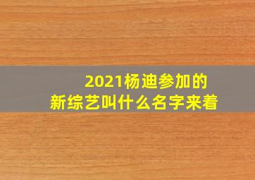 2021杨迪参加的新综艺叫什么名字来着