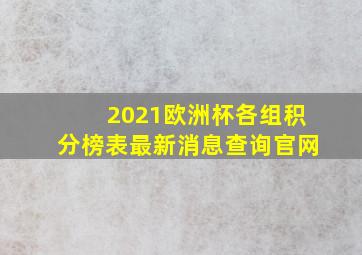 2021欧洲杯各组积分榜表最新消息查询官网