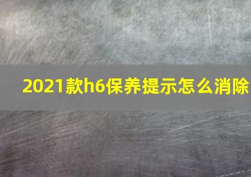 2021款h6保养提示怎么消除