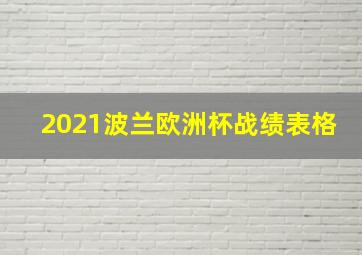 2021波兰欧洲杯战绩表格