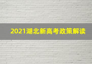 2021湖北新高考政策解读