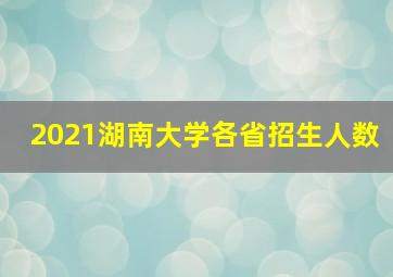 2021湖南大学各省招生人数