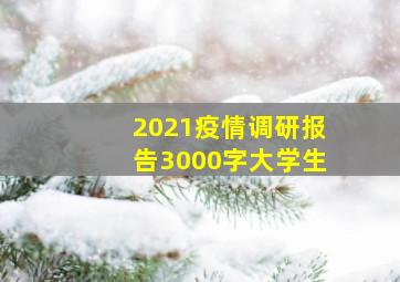 2021疫情调研报告3000字大学生