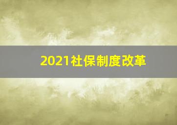 2021社保制度改革