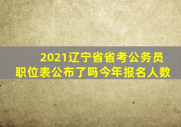 2021辽宁省省考公务员职位表公布了吗今年报名人数