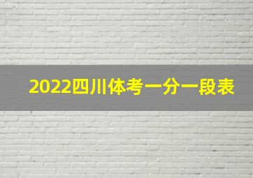 2022四川体考一分一段表