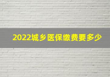 2022城乡医保缴费要多少