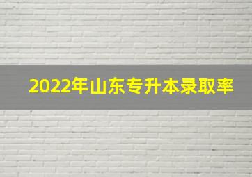 2022年山东专升本录取率