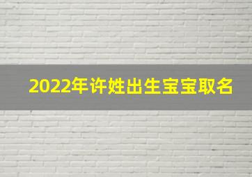 2022年许姓出生宝宝取名