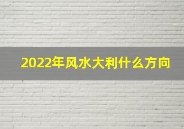 2022年风水大利什么方向