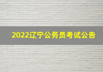 2022辽宁公务员考试公告