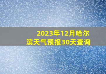 2023年12月哈尔滨天气预报30天查询