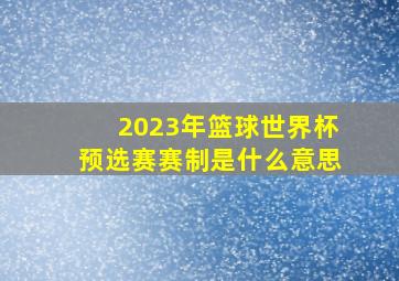 2023年篮球世界杯预选赛赛制是什么意思