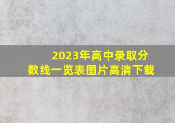 2023年高中录取分数线一览表图片高清下载