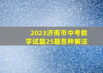 2023济南市中考数学试题25题各种解法