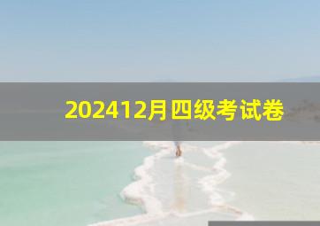 202412月四级考试卷