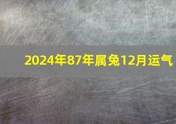 2024年87年属兔12月运气