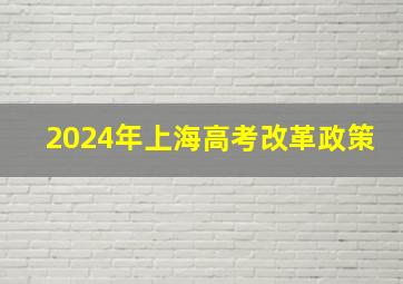 2024年上海高考改革政策