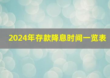 2024年存款降息时间一览表