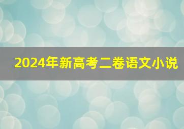 2024年新高考二卷语文小说