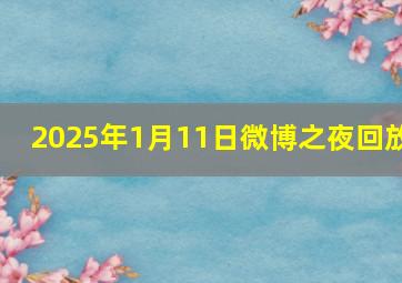 2025年1月11日微博之夜回放