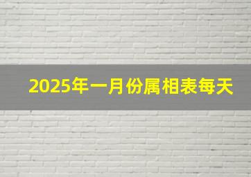 2025年一月份属相表每天