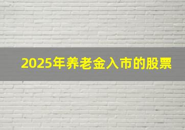 2025年养老金入市的股票