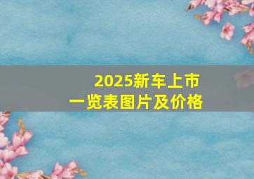 2025新车上市一览表图片及价格